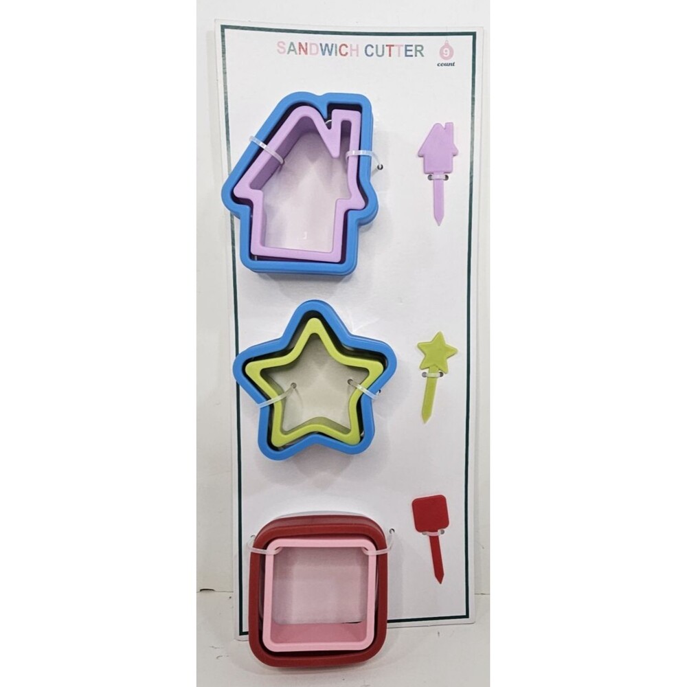 9pc Shapes Cutter Set - NIP - Use for Sandwiches, Cookies, Stencils, Play-do